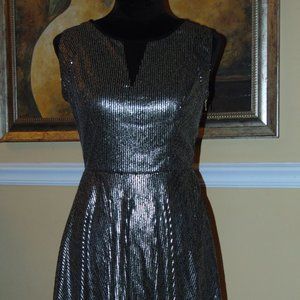 New Year's Eve Gold Sequins Black Shimmer Dress